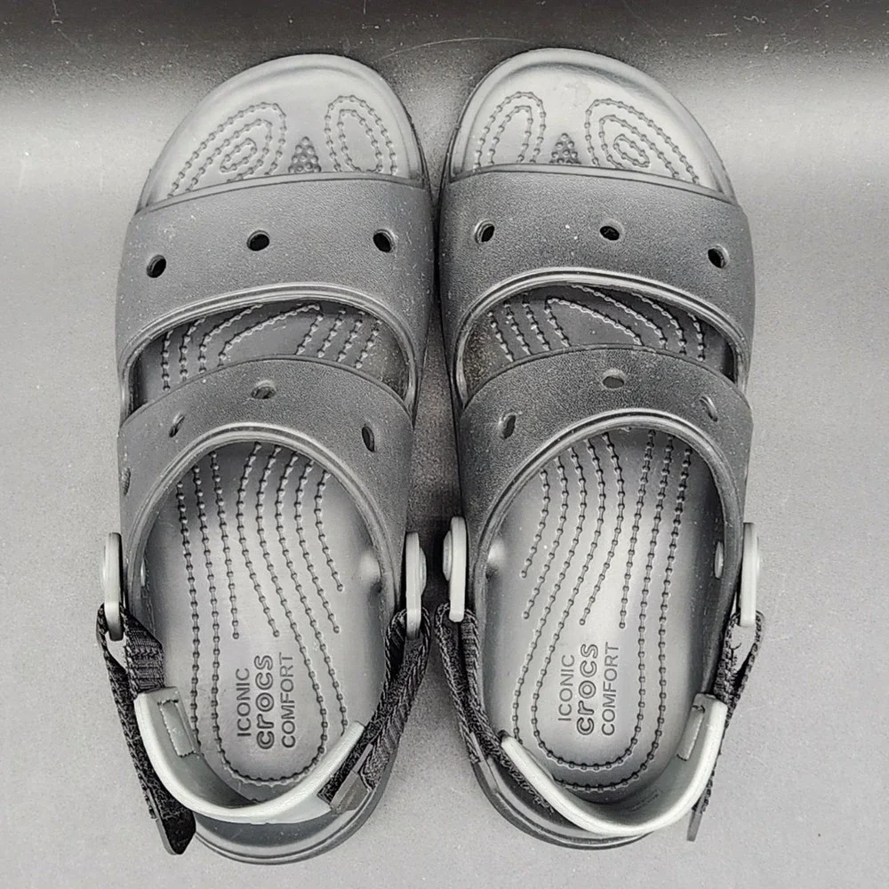 Crocs J6 Black All-Terrain Sandal Rugged Outdoor Hiking Camping Gorpcore Summer